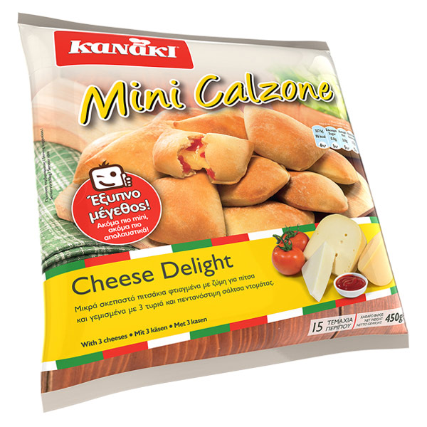 “kanaki” mini calzone cheese delight (3 cheeses) in bag