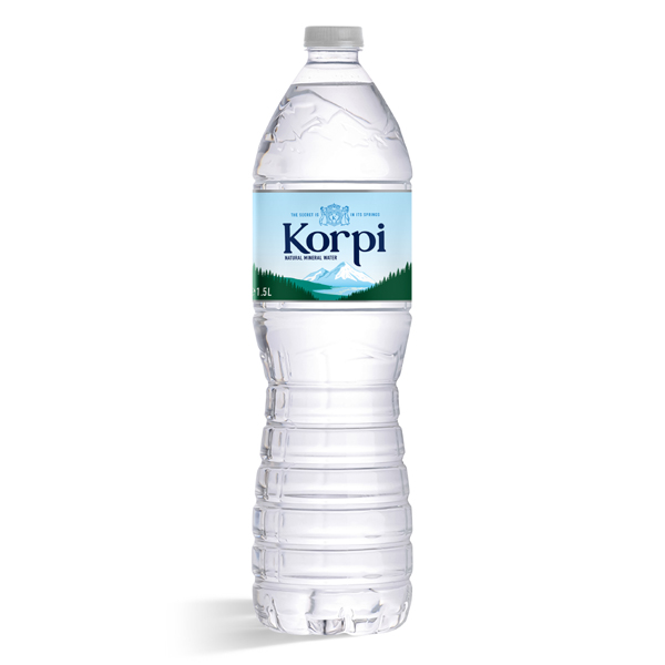 “korpi” natural mineral spring water in pet bottles