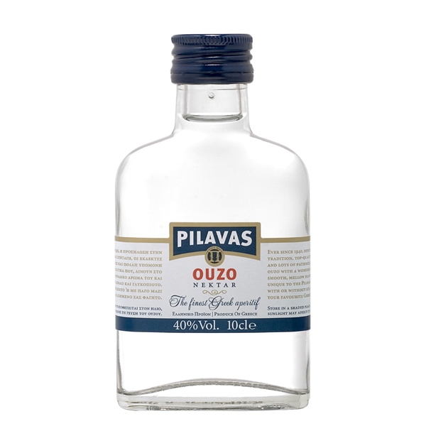 “pilavas” ouzo 40% in flask bottles