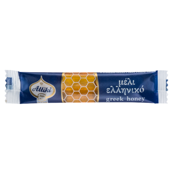 “attiki” 100% greek honey from wild flowers, herbs, forest trees, and thyme in plastic stick