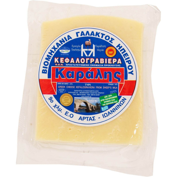 “karalis” kefalograviera cheese from sheep milk (p.d.o.) in vacuum pack