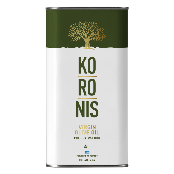 “koronis” virgin olive oil in tin