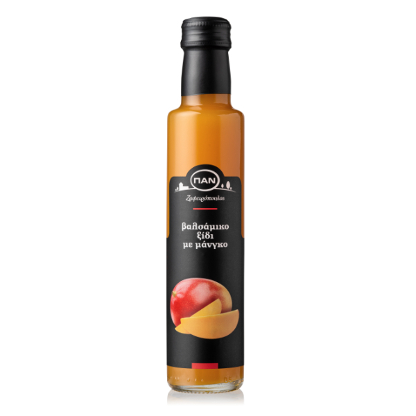 “pan” balsamic vinegar with mango in dorica glass bottle