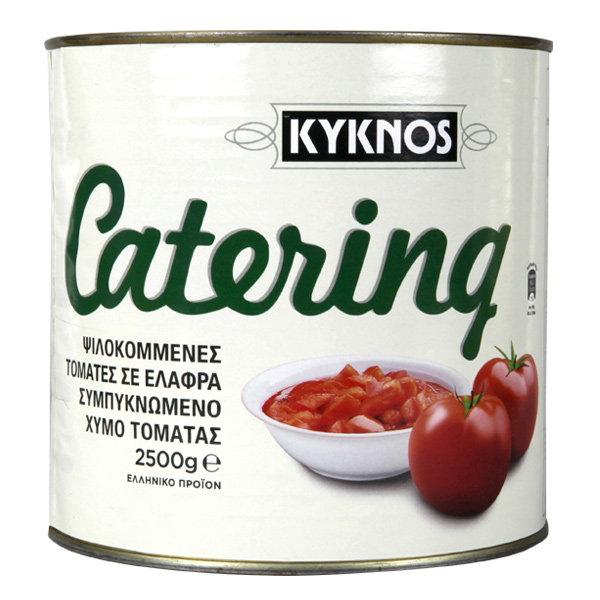“kyknos” chopped tomatoes in tin
