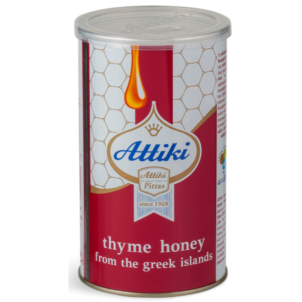 “attiki” 100% greek honey from thyme in tin