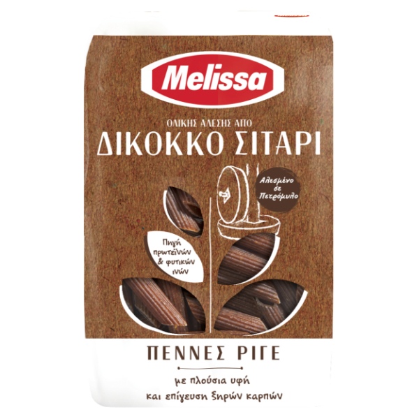 “melissa” penne rigatte from double grain wheat