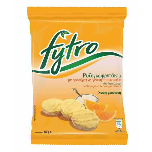 “fytro” rice cake with yogurt & orange