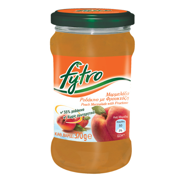 “fytro” peach jam with fructose