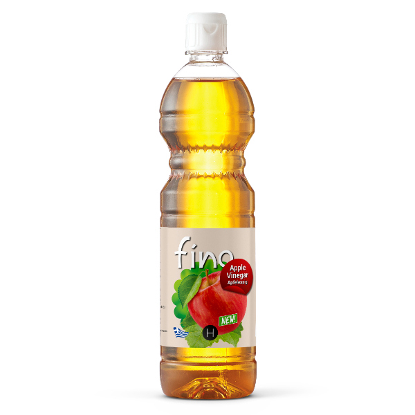 “fino” apple vinegar in plastic bottle
