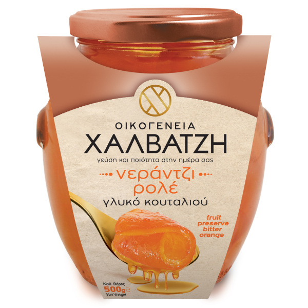 “halvatzis family” bitter orange roll spoon sweet in jar