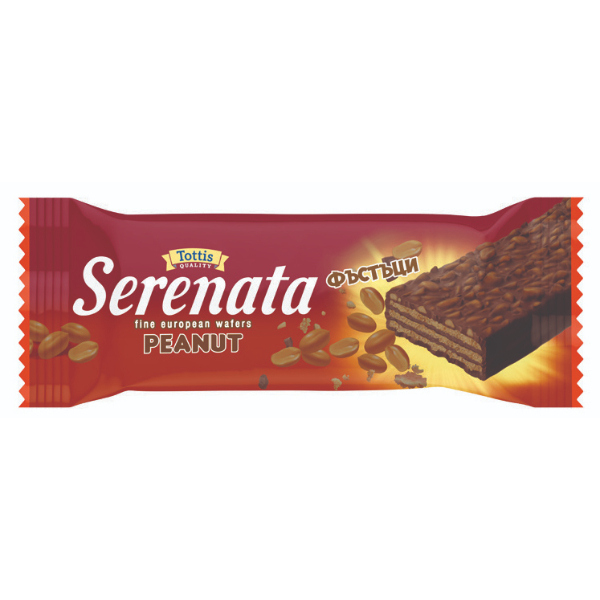 “serenata peanuts fine european wafers” milk chocolate covered waffle filled with peanut cream