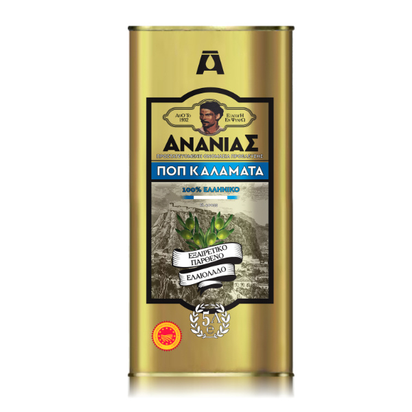 “ananias” extra virgin olive oil p.d.o. kalamata in metal tin