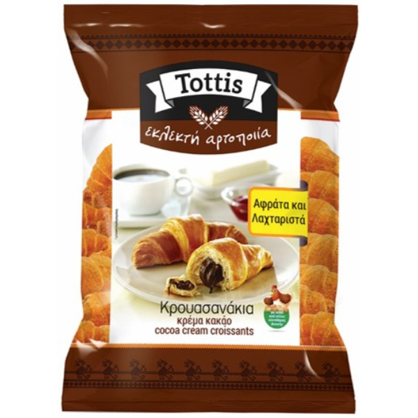 “tottis fine bakery” mini butter croissant with cacao cream in bag