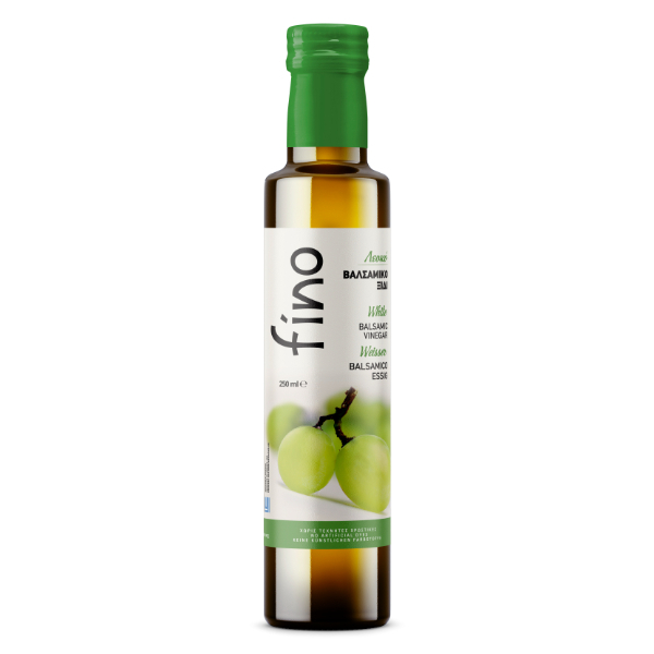 “fino” white balsamic vinegar in glass bottles