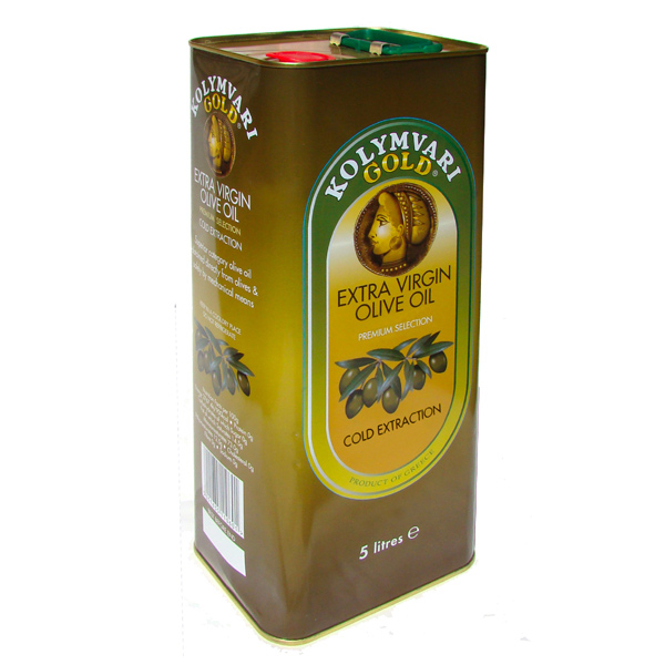 “kolymvari gold” extra virgin olive oil in metal tins