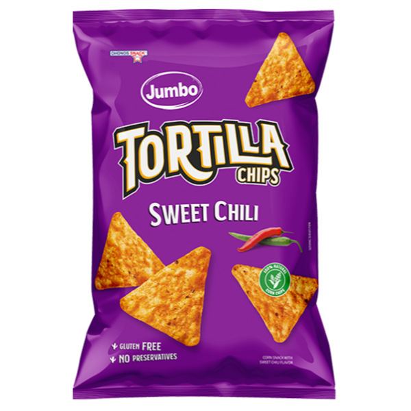 “jumbo” tortilla chips sweet chili in bag