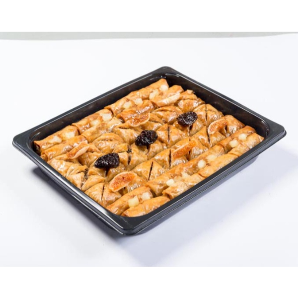 “vrettos” traditional greek sweet with fruits (frozen) in c-pet dark dish