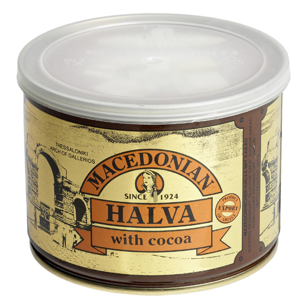 “macedonian” halva with cocoa in easy open tins