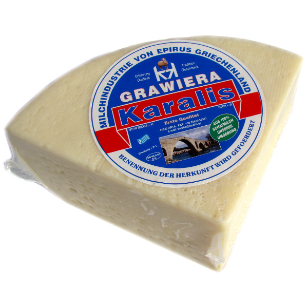 “karalis” ipirus graviera cheese 1/4 of wheel in vacuum pack