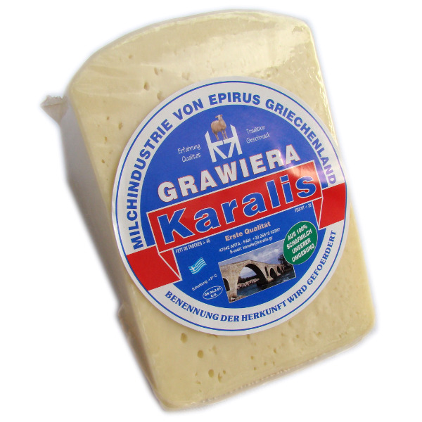 “karalis” ipirus graviera cheese 1/8 of wheel in vacuum pack