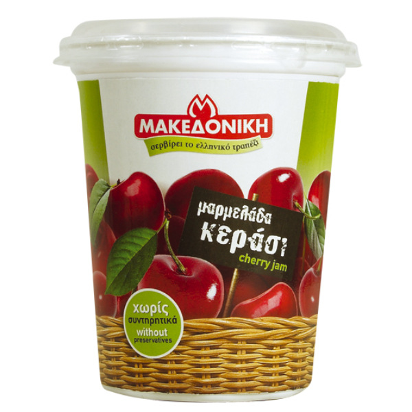 “makedoniki” cherry jam in ecological package (pp/evoh/pp)