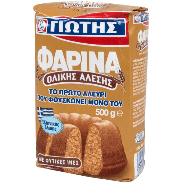 “jotis farina whole wheat” self raising flour in paper bag