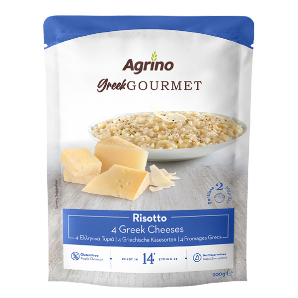 “greek gourmet” risotto 4 greek cheeses  in stand up pouch