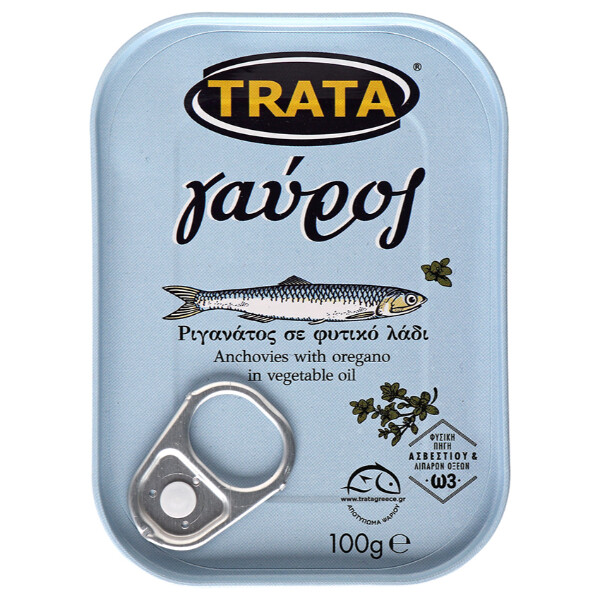 “trata” anchovies with oregano in can