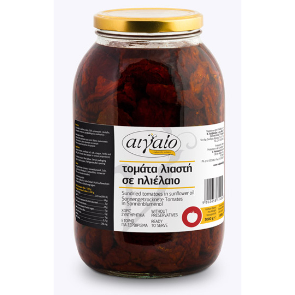“aigaio” sundried tomatoes in oil in jar