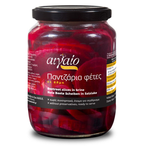 “aigaio” beetroot slices in glass jars