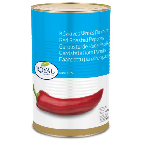 “royal” red roasted florina peppers in tins