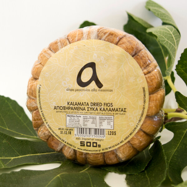 “alfa” dried kalamata figs in cellophane