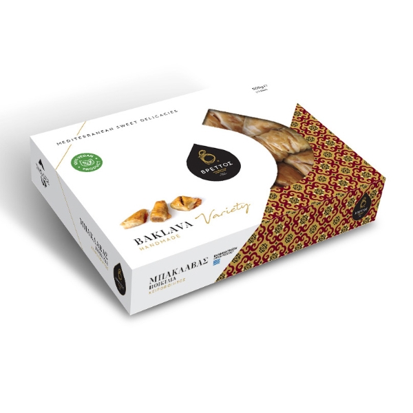 “vrettos” baklavas variety in paper box
