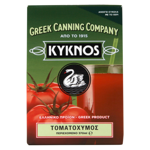 “kyknos” natural tomato juice in aseptic paper package