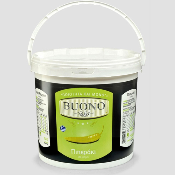 “buono” green macedonian peppers no 0 (3-6cm) in pet plastic container