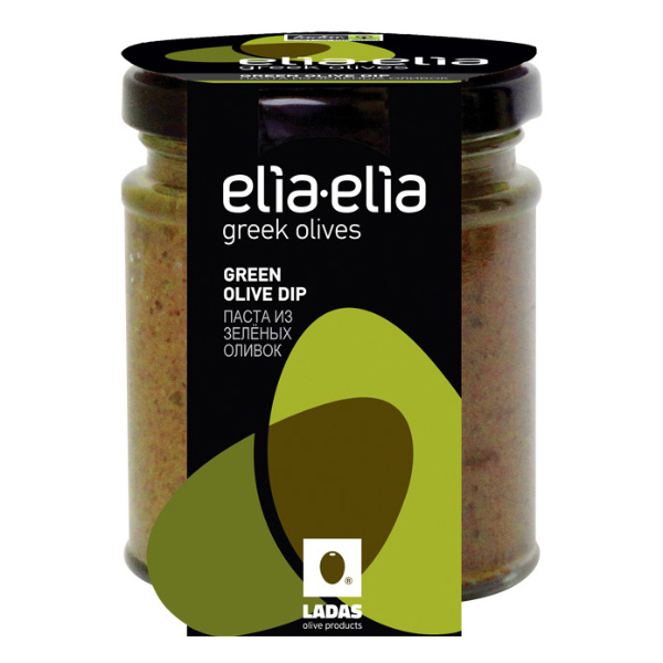 “elia-elia” green olive paste in jar