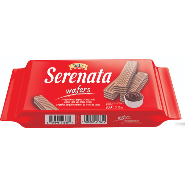 “serenata” mini wafers filled with chocolate cream
