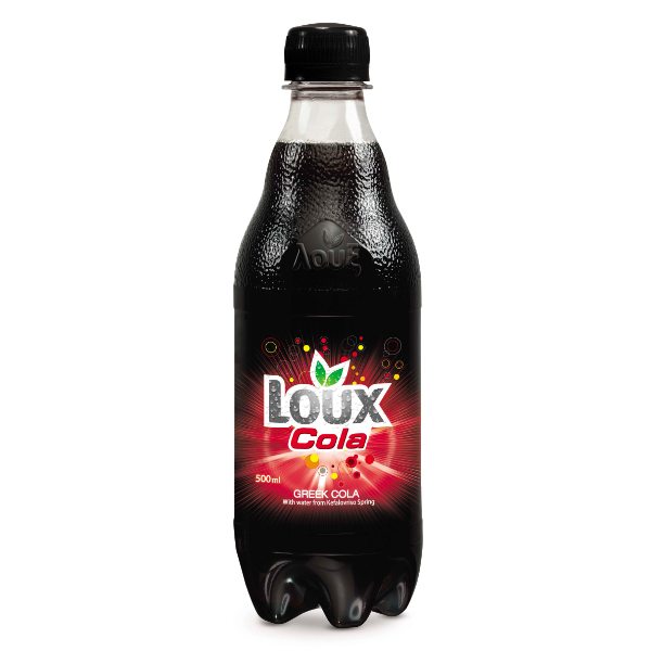 “loux” cola soft drink in pet bottle