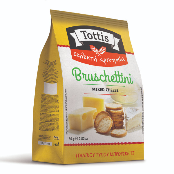 “bruschettini” italian type bruschetta mix cheese flavor  in aluminium bag