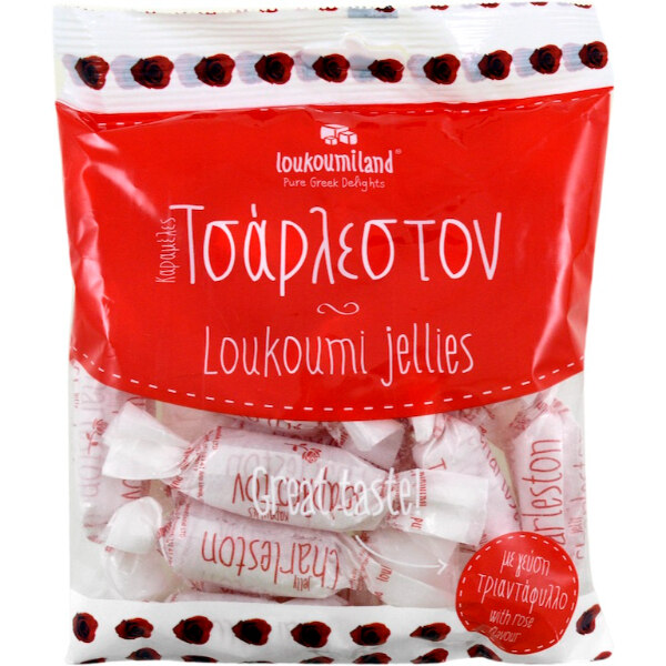 “loukoumiland” charleston rose jelly candies in bag