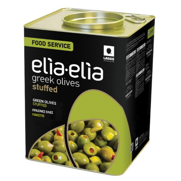 “elia-elia” halkidiki green olives super mammoth stuffed with sundried tomatoes in tin