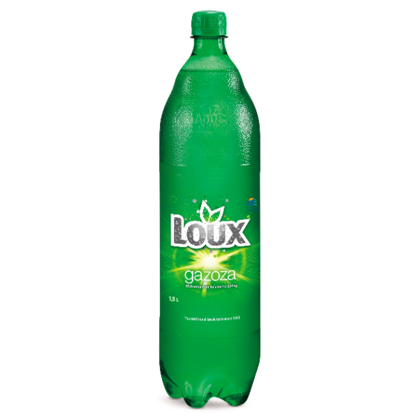 “loux” gazoza lime soft drink in pet bottle