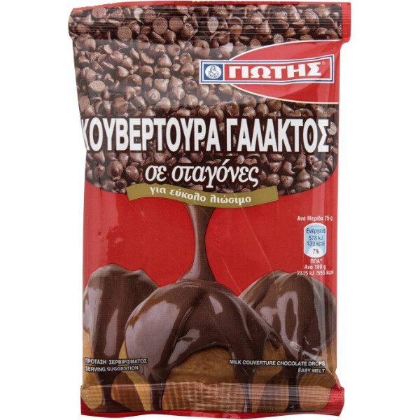 “jotis” milk chocolate drops in plastic bag in dispaly box