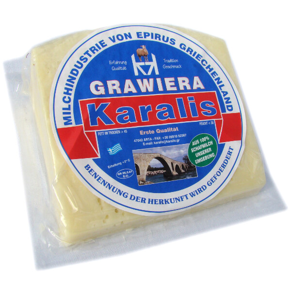 “karalis” ipirus graviera cheese block in vacuum pack