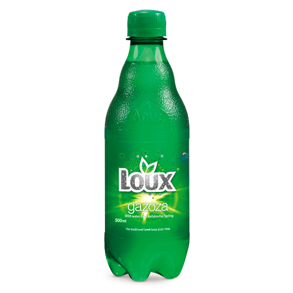“loux” gazoza soft drink in pet bottle