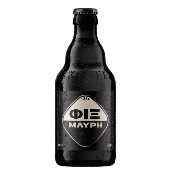“fix dark” beer in glass bottle