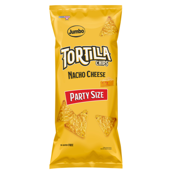 “jumbo” tortilla chips nacho cheese in bag